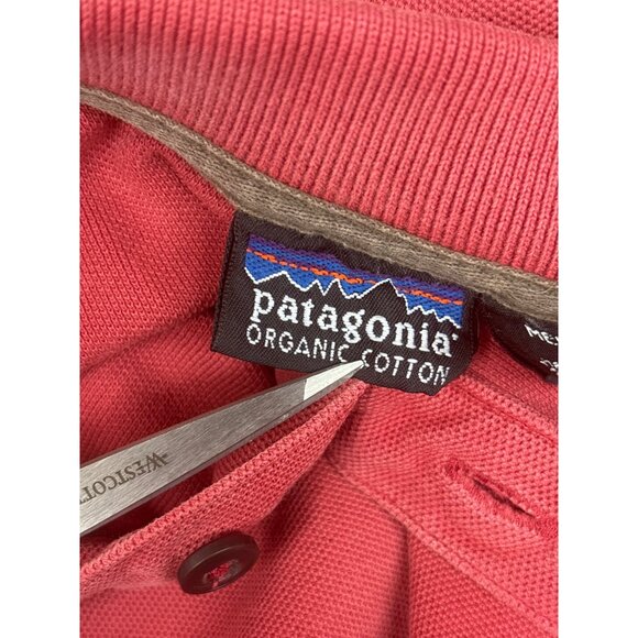 Patagonia Mens Organic Cotton Polo Shirt M Red - Picture 2 of 7